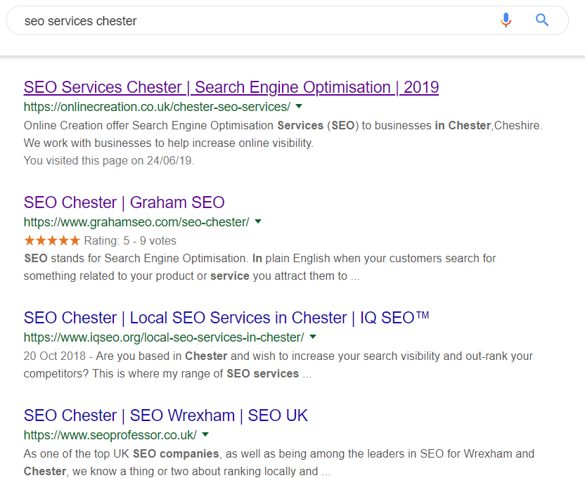 seo marketing for Chester city