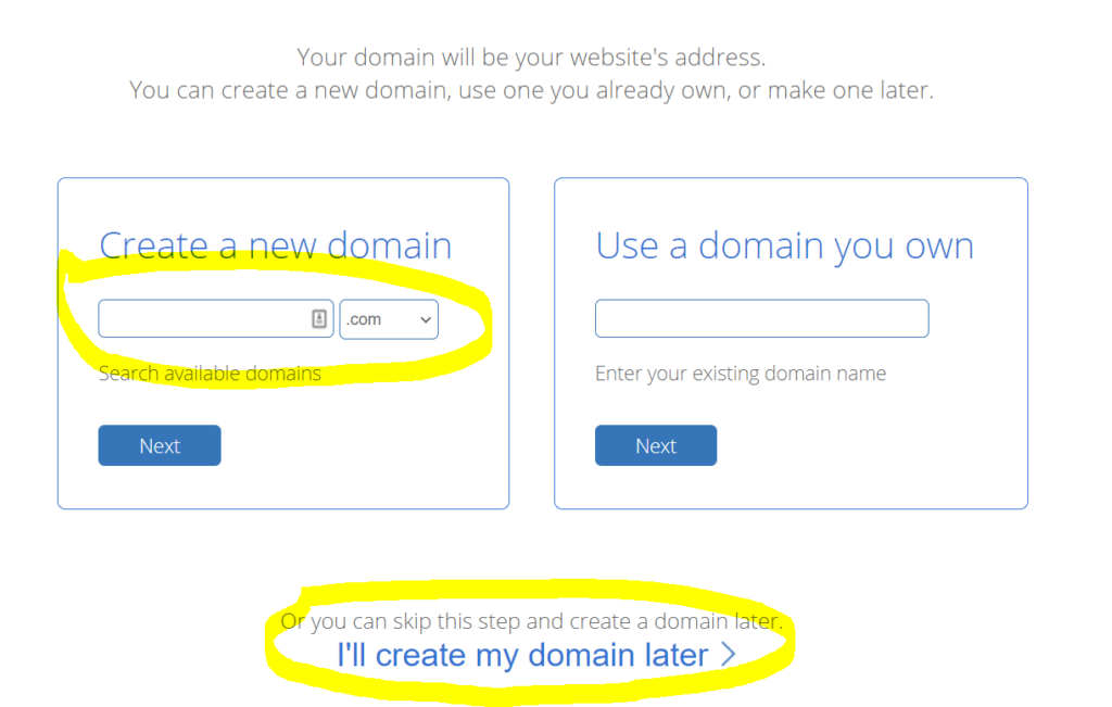 choosing a name for your blog with bluehost